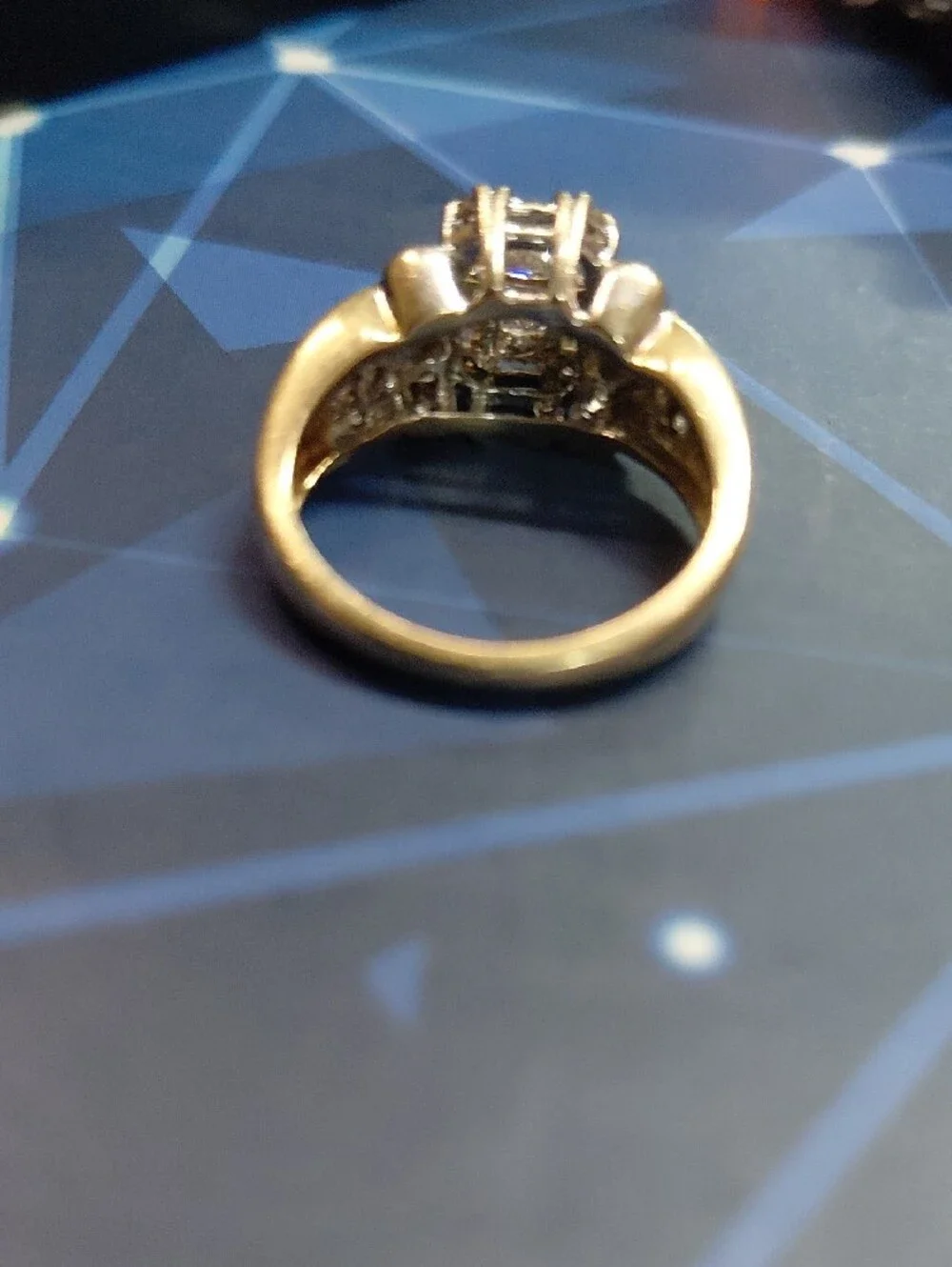 14k Gold Cluster Real Diamond Ring - Sparkling 14k Gold Sz 5 1/2